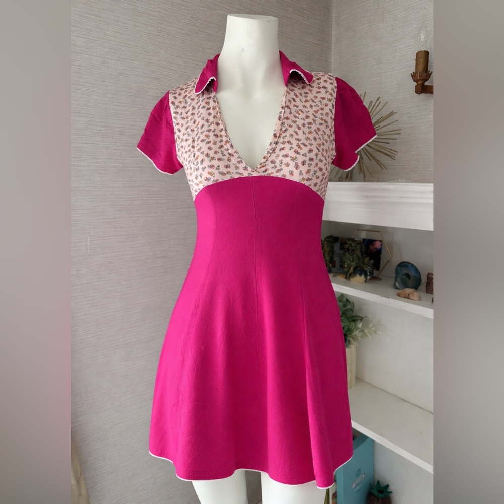 Urban Outfitters V-Neck Floral Yoke Dress